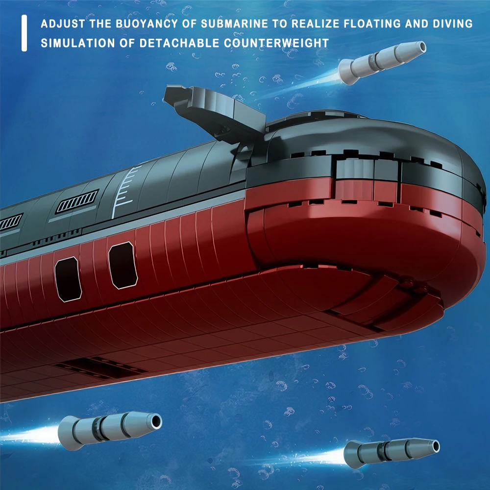 Typhoon-klasse onderzeeër model bouwstenen montage militaire stenen Shark Project 941 module sets speelgoed kerstcadeau voor kinderen