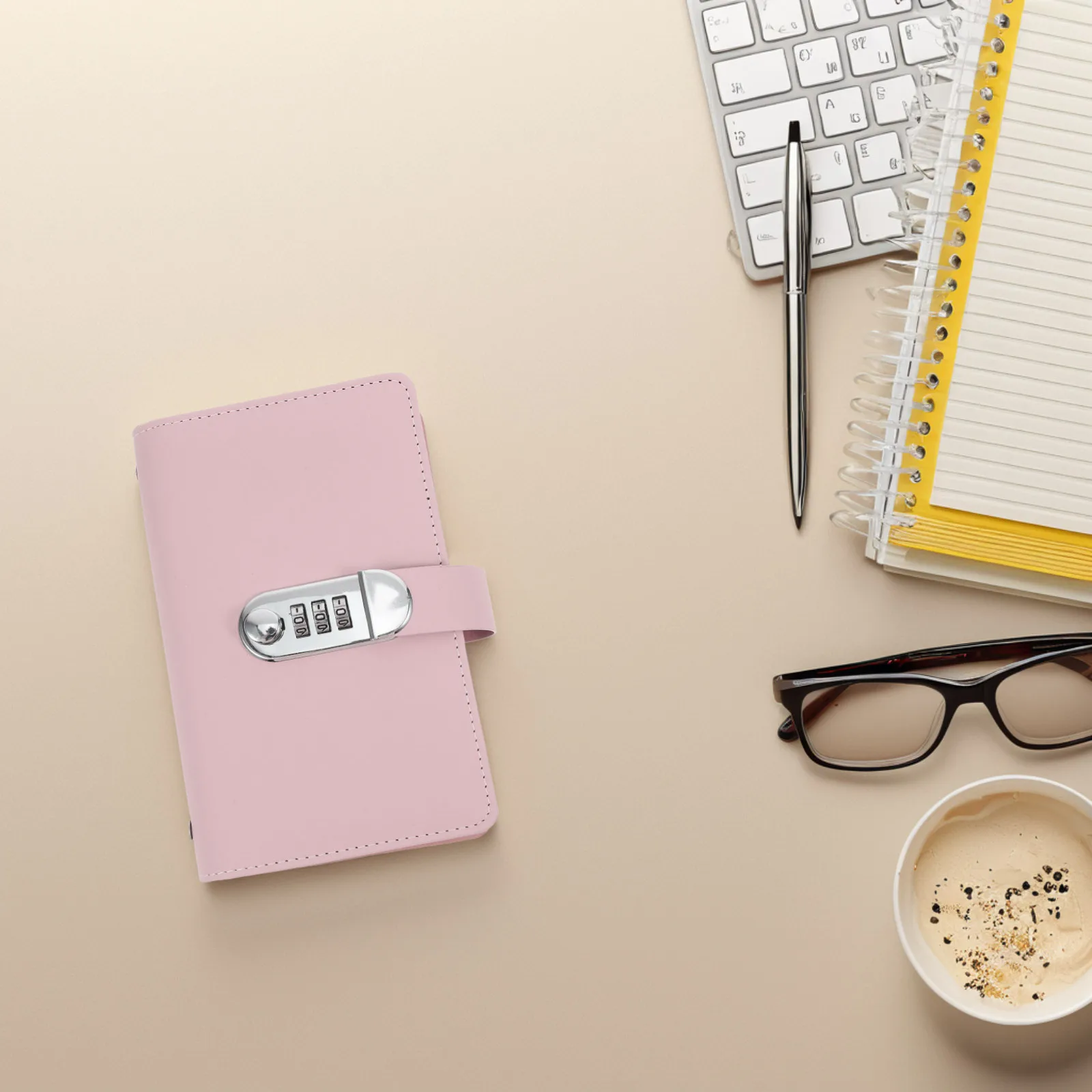 잠금식 현금 저축 책 비밀번호 디자인 다기능 예산 관리기 카드 영수증 및 소형 귀중품 수납용 포켓 포함