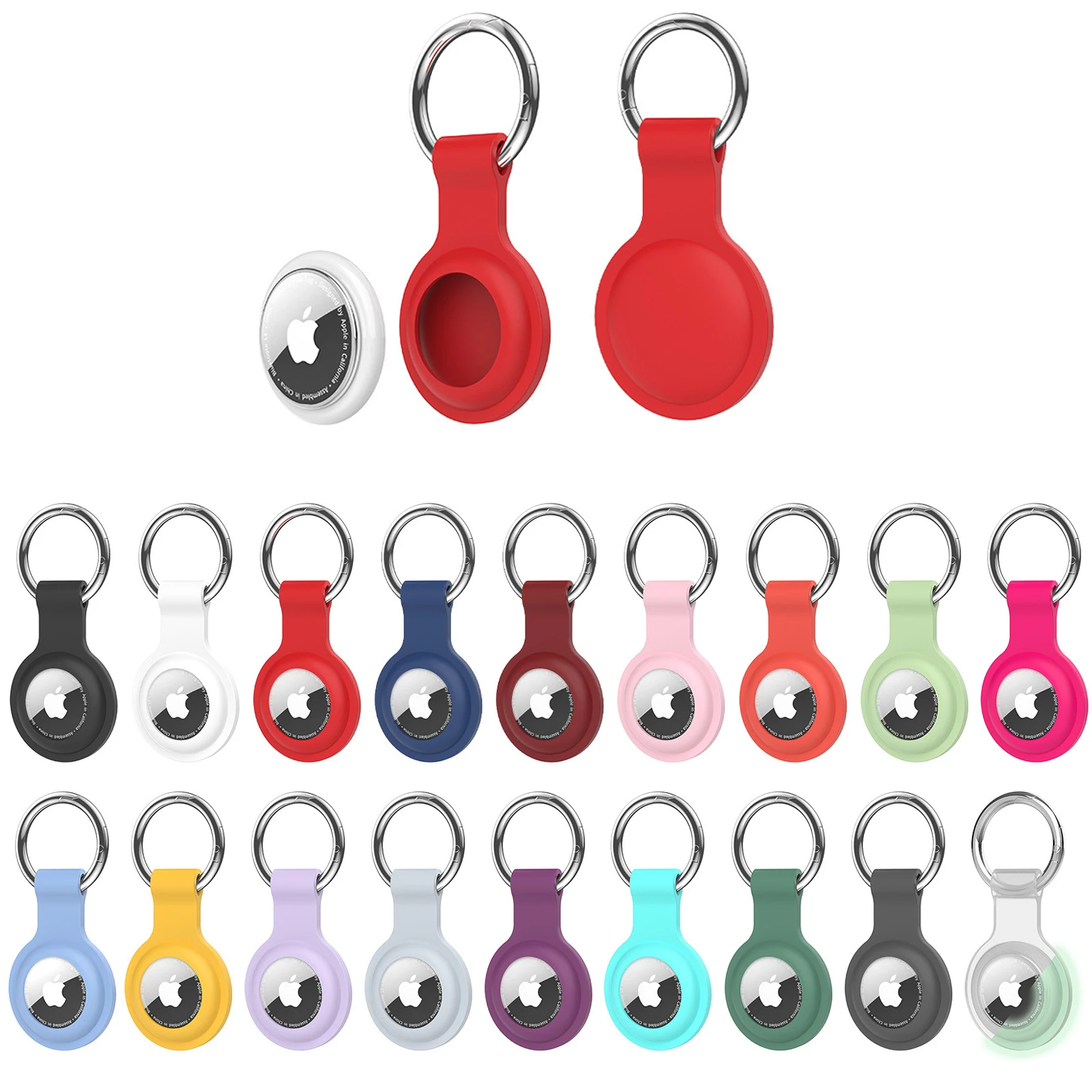 Funda protectora para llavero de Apple Airtags, antiarañazos, antipérdida, Collar de perro y gato, accesorios para Collar, colgante