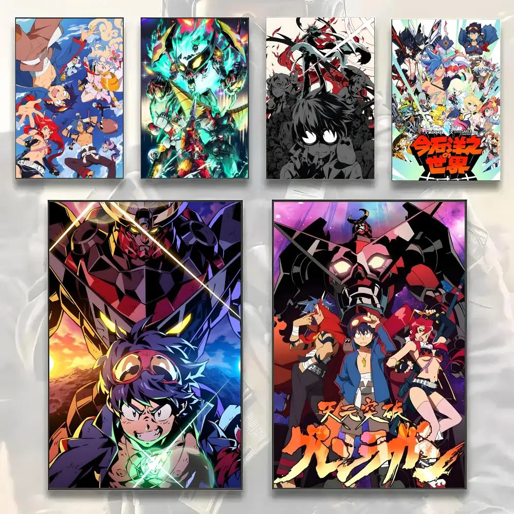 Anime T-Tengen Toppa Gurren Lagann Painting Calligraphy Modern Canvas Wall Art Prints for Living Room Decor | Wall Decals