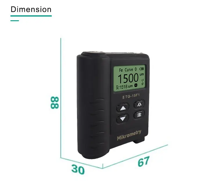 Misuratore di spessore del rivestimento in polvere Mikrometry per tester di verniciatura per carrozzeria auto ETG15F1