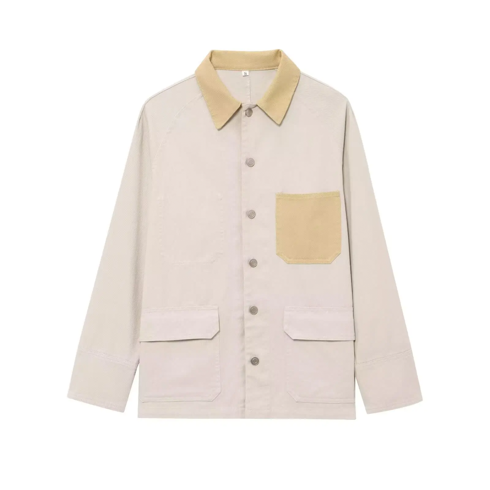 ZBZA ฤดูใบไม้ผลิใหม่ผู้หญิง Faion Cotton Twill irt Jaet กับ ket Design หลวม Fit ยาว Sve คลาสสิก Pure สี