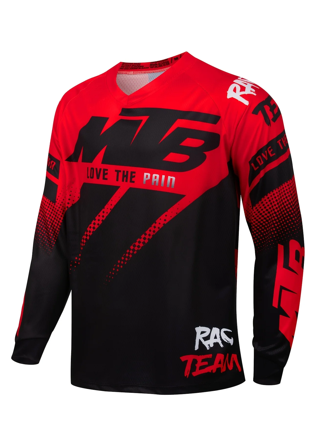 2026 Spring and Autumn MTB Casual Long-Sleeved T-shirt for Men Women Fashionable and Trendy V-Neck Motorcycle T-shirt