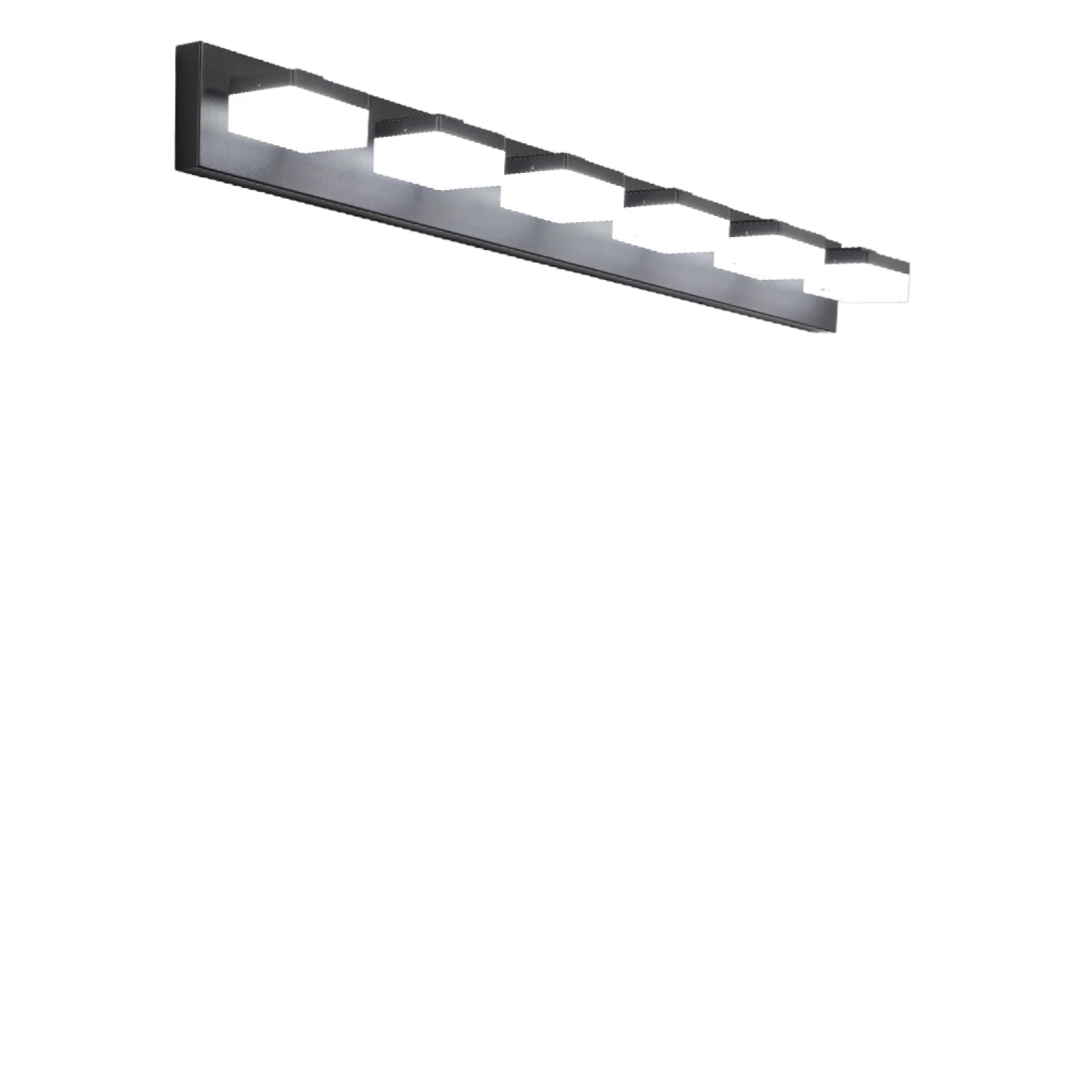 Lampe de courtoisie moderne à 6 lumières LED noires, éclairage pour salles de bains et tables de maquillage