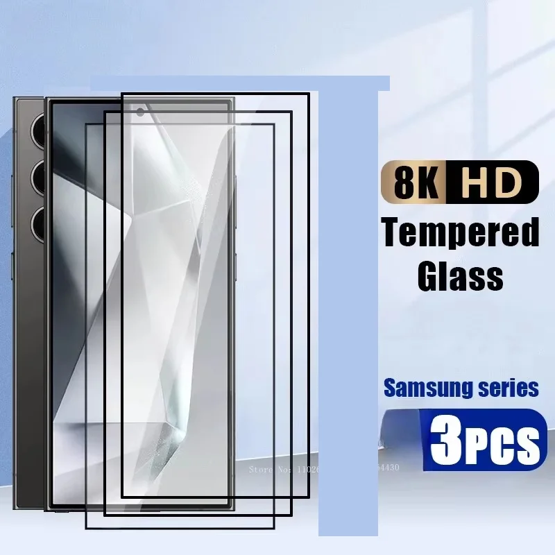 

3PCS Tempered Glass for Samsung Galaxy S25 S24 S23 S22 S21 Plus Note 20 Screen Protector For Samsung S24 Ultra S25 Ultra Glass