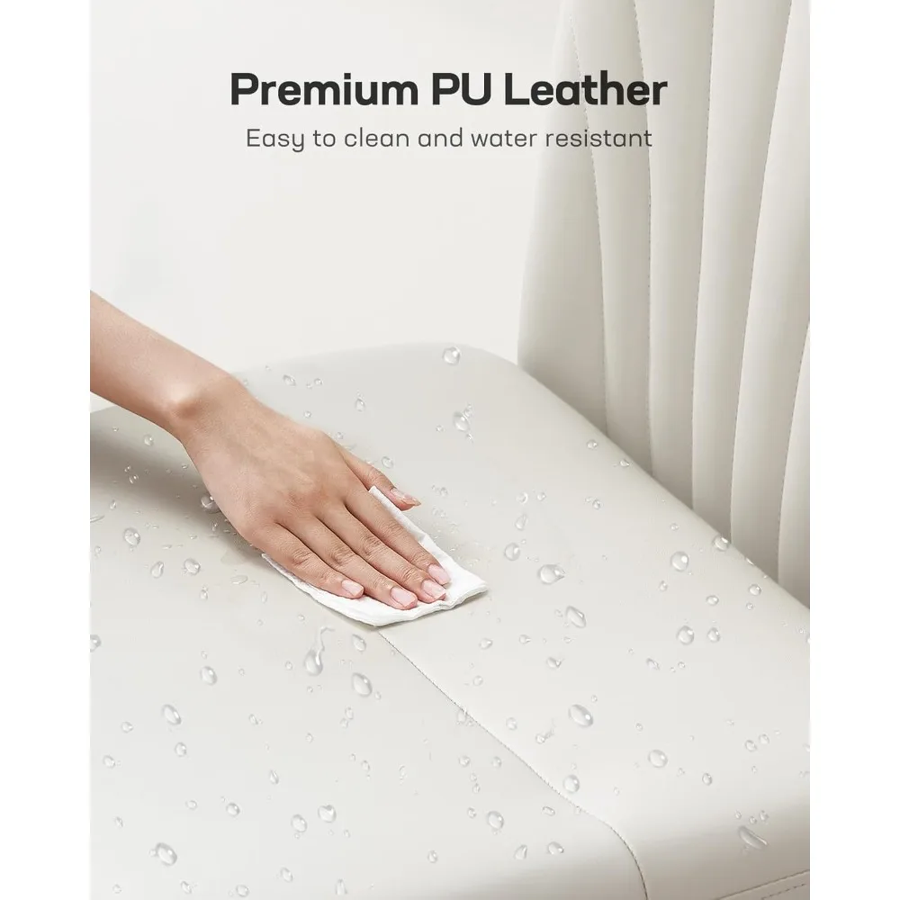 Cadeira de mesa giratória de altura ajustável com rodas, cadeira de escritório larga sem braços de couro PU, design de pernas cruzadas