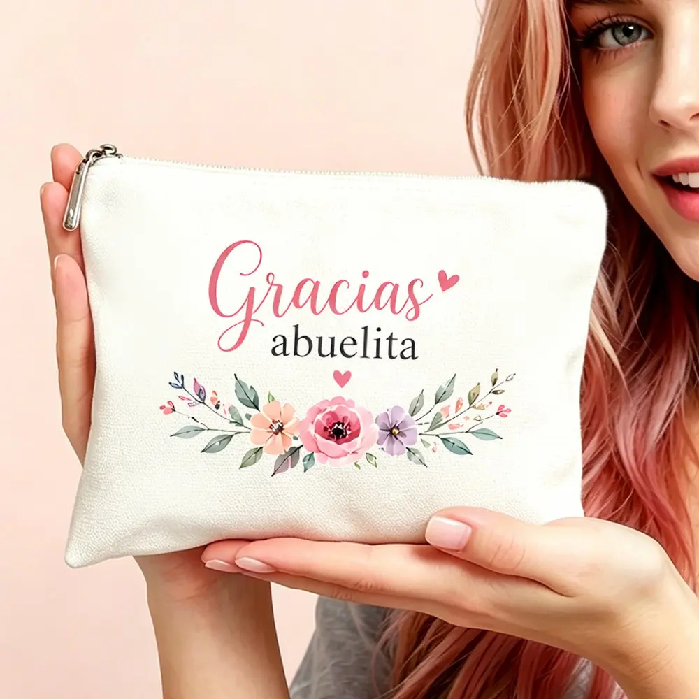 Косметичка-несессер Gracias Abuelita с цветочным принтом, на молнии, для путешествий, в подарок женщинам, мамам, дочерям