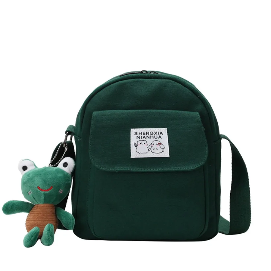 

New fashionable, simple and minimalist single shoulder women's bag Korean version student Japanese canvas women's bags