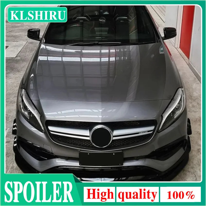 Für Mercedes A-Klasse W176 Frontstoßstangenlippe Spoiler Diffusor Splitter A180 A200 A250 A45 2012-2018 ABS Hochglanz Schwarz Karosserie-Kit