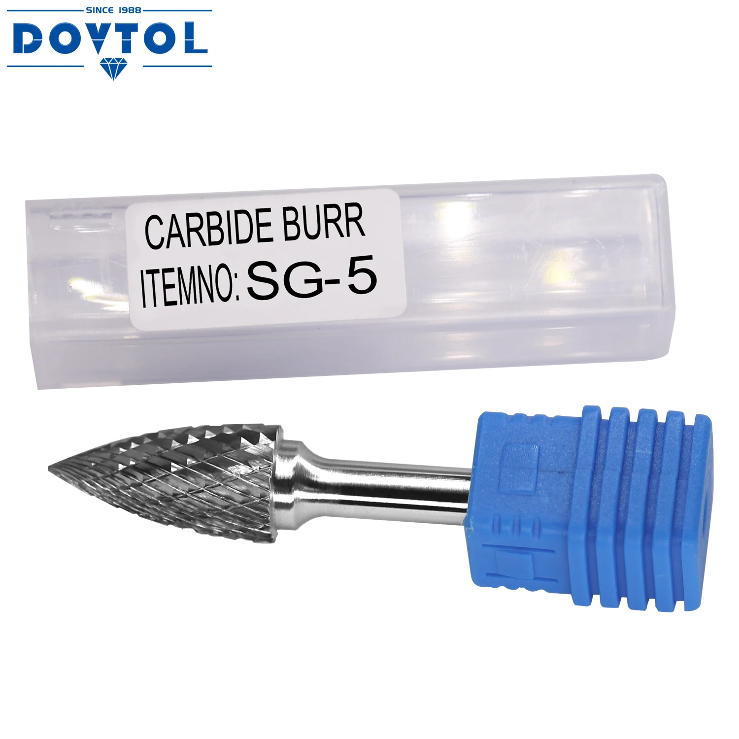 

SG-5 Tungsten Carbide Burr Rotary File Pointed Tree Shape Double Cut with 1/4''Shank for Die Grinder Drill Bit