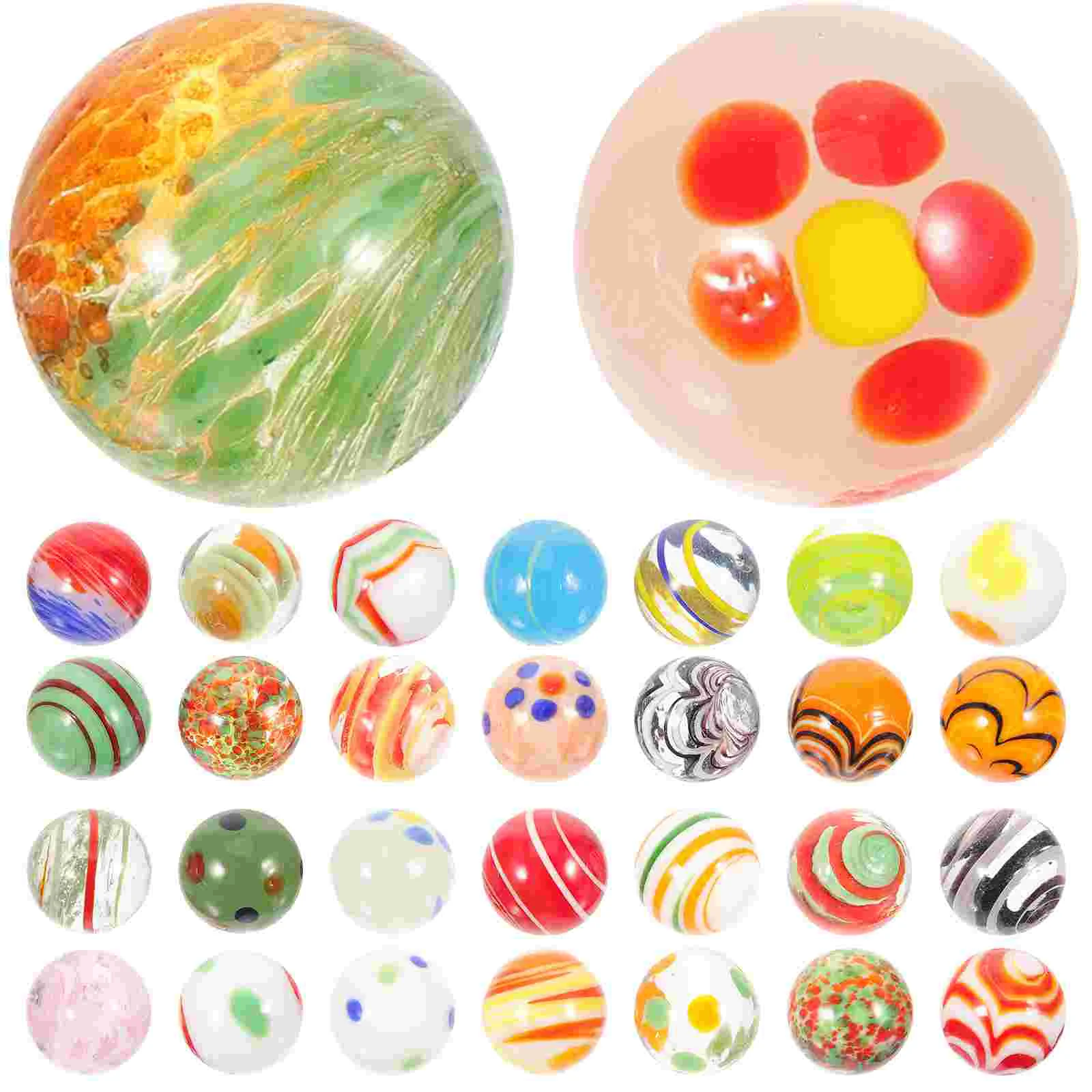 

30 Pcs Handmade Glass Ball Decorative Colored Marbles Hydroponic Plant Decorations Kids Toys Crafts Ornaments