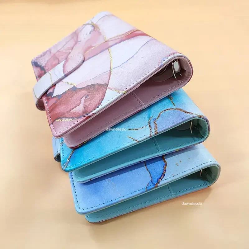 A6 Marble Colorful Money Budget Planner Binder Envelopes Cash Notebook Cover for Budgeting Money Organizer for Budget Binder