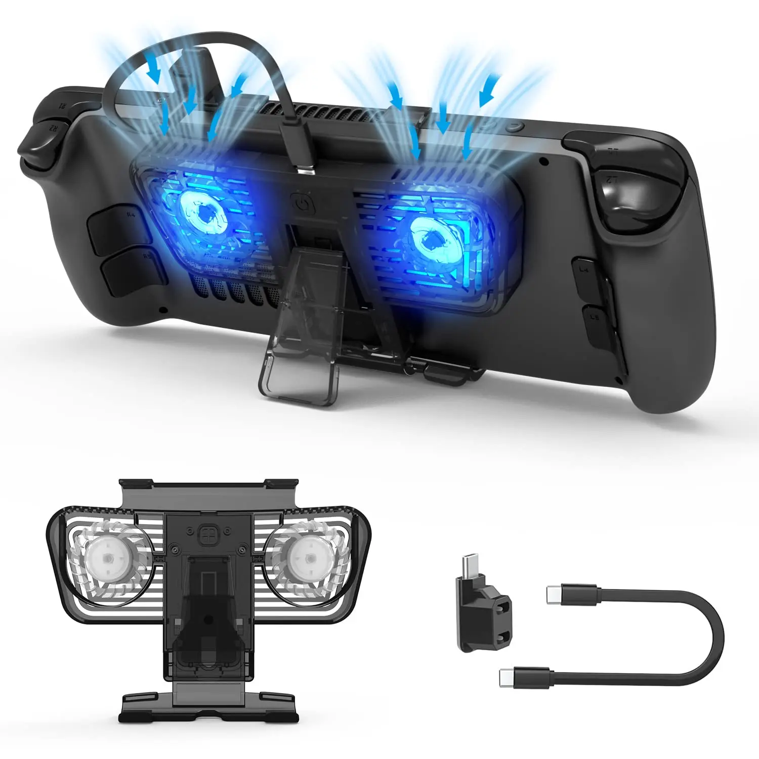 

RGB Cooling Fan for Nintendo Switch OLED,Cooling Fan Dock with Stand&USB-C Adaptor,Switch Cooler USB-C Powered with RGB Lighting