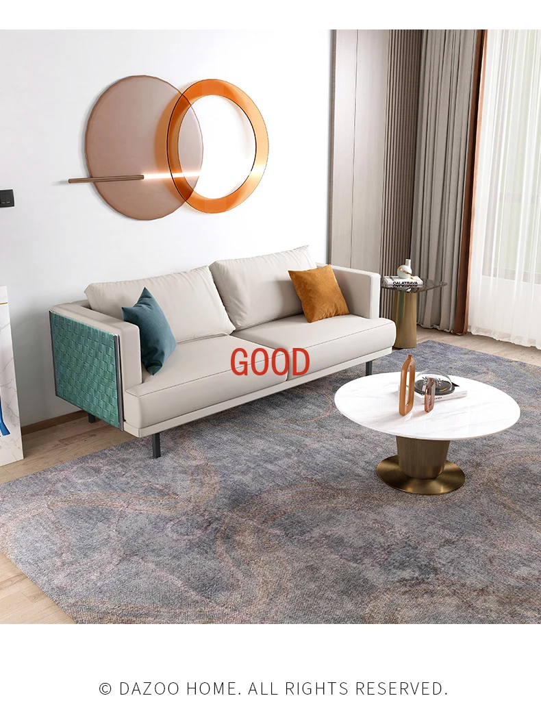 Итальянский минималистичный полноразмерный кожаный диван, первый слой из воловьей кожи, Новая высококачественная гостиная на три или четыре места