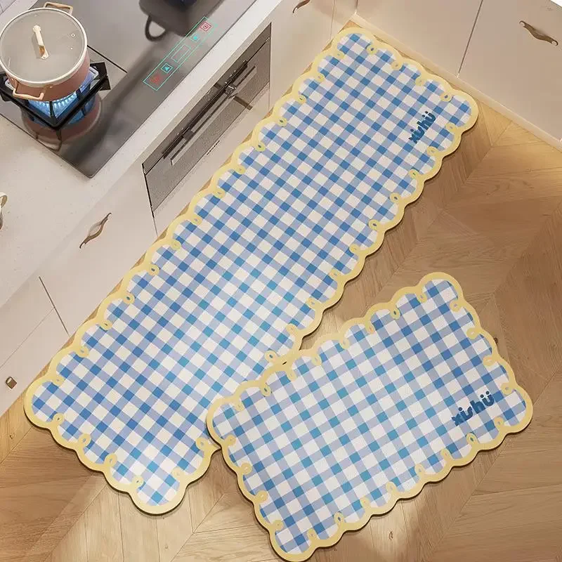 VIKAMA 2 Stück Diatomeenerde-Teppich, niedliche, rutschfeste, ölbeständige, schnell trocknende Matte für Küche, Badezimmer, Balkon, Fußmatte – Detail 2