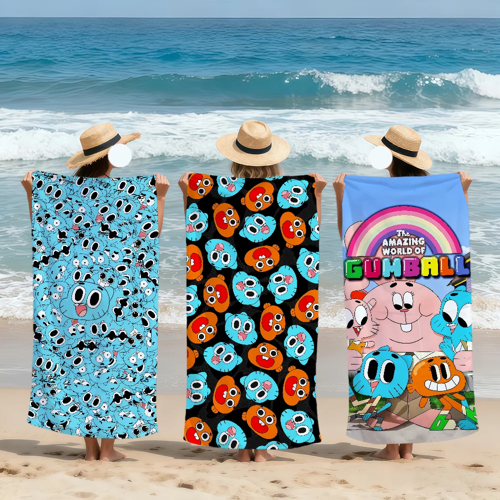 cute cartoon funny A-Amazing W-world of G-gumball Soft Beach Towels Quick Dry Pool Towel Gift Travel Gym bathing Spa sport Gift