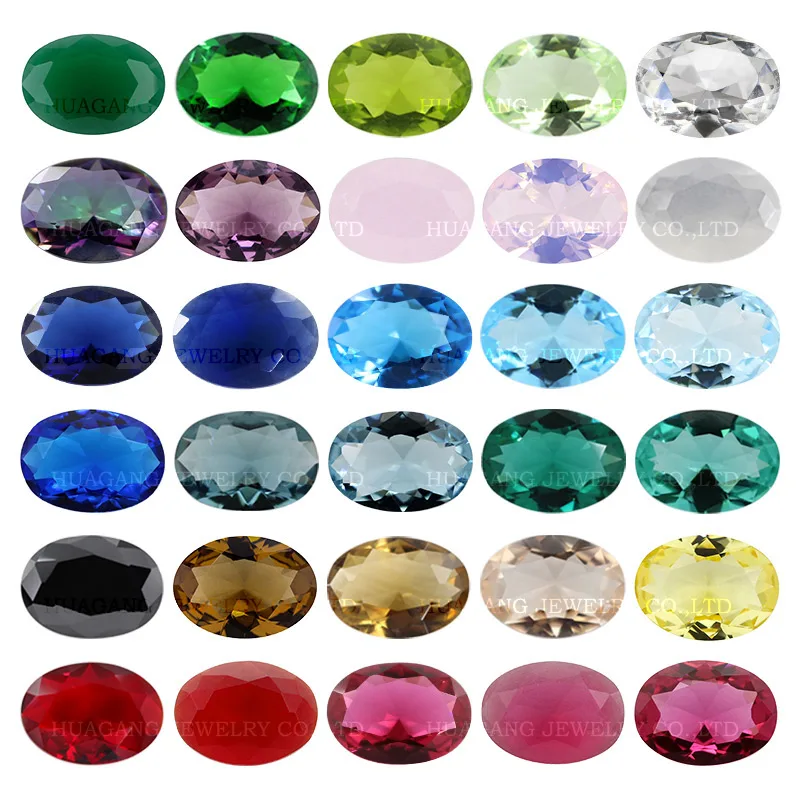 Glass Beads 500pcs/lot Various Color Loose Stone Oval Shape Machine Cut Glass Jewelry Beads