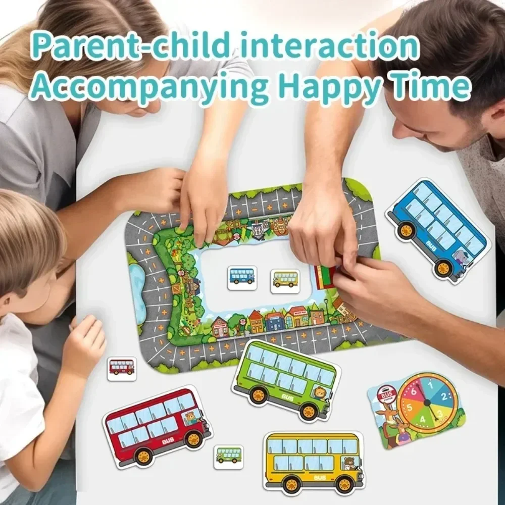Dziecięca gra planszowa zatrzymka autobusu dla dzieci Gra planszowa dla rodziców i dzieci Zabawki Wczesna edukacja Gra poznawcza transportu dla dzieci