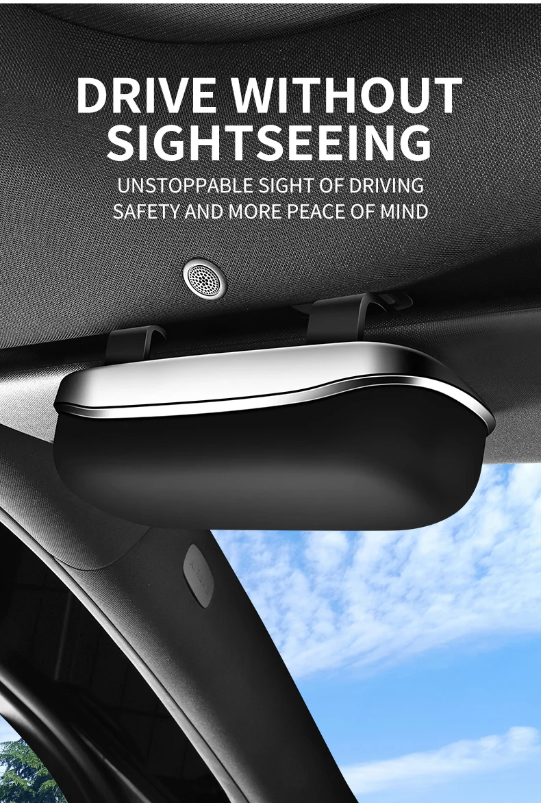 Auto-Brillenetui, Tragbarer Sonnenbrillenhalter fürs Auto, Innenraum-Brillenhalter, Sonnenschutzpanel – Detail 3