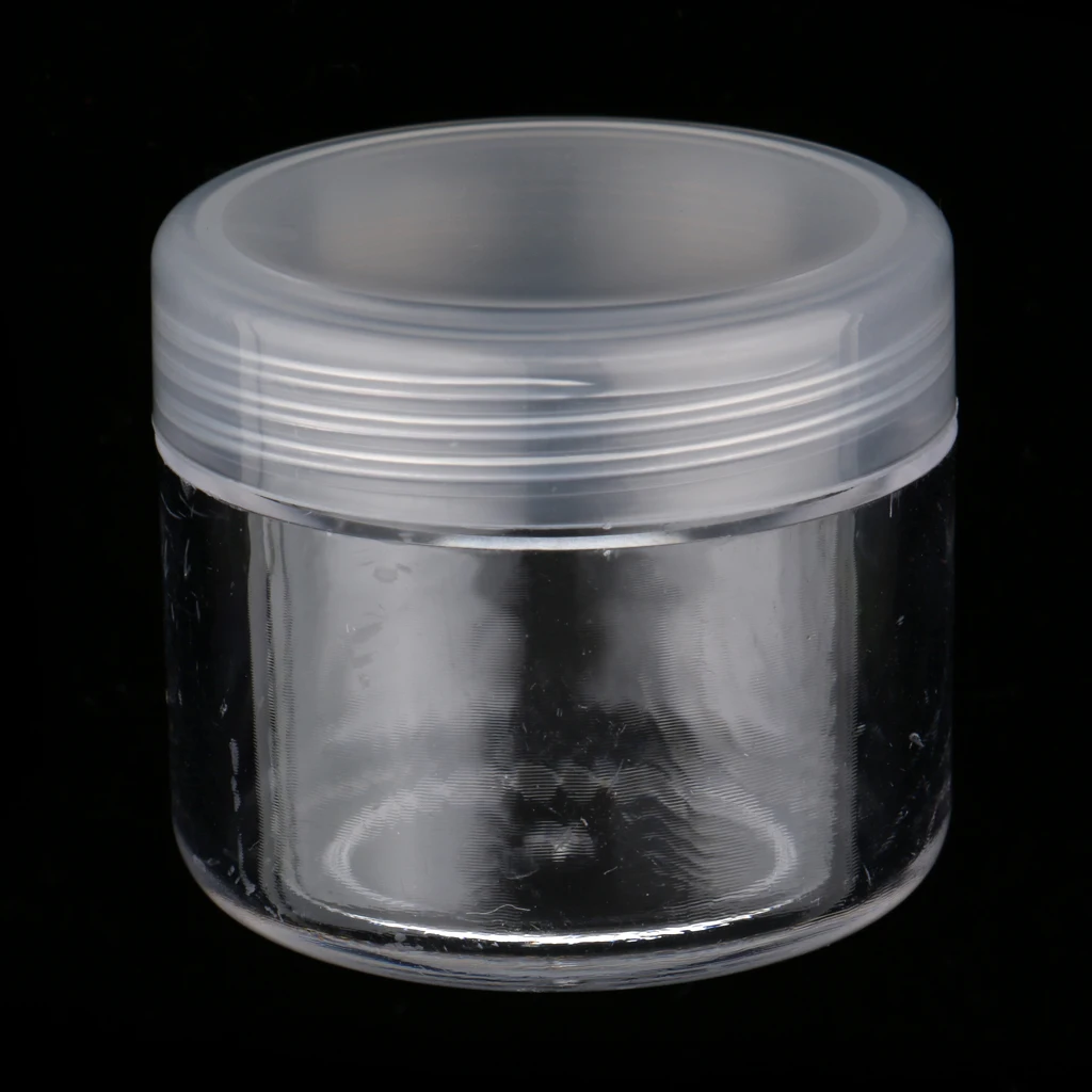 

Empty Clear Plastic Makeup Pot Jars with White Lids Cosmetic Bowl for Accessories for Cosmetics Storage Solution