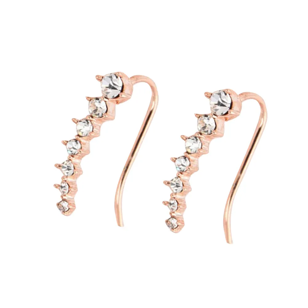 1Pair Water Drill Star Earrings Elegant Crystal Rhinestone Halloween Christmas Clip On Star Earrings Crystal Clip On Earrings