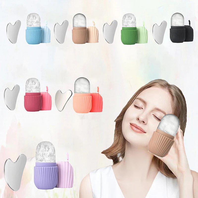 Stampo per rullo per il viso di ghiaccio in acciaio inossidabile Gua Sha Board Massaggiatore per il viso Rullo per massaggio per il viso Lifting del viso Strumenti per la cura della pelle di bellezza