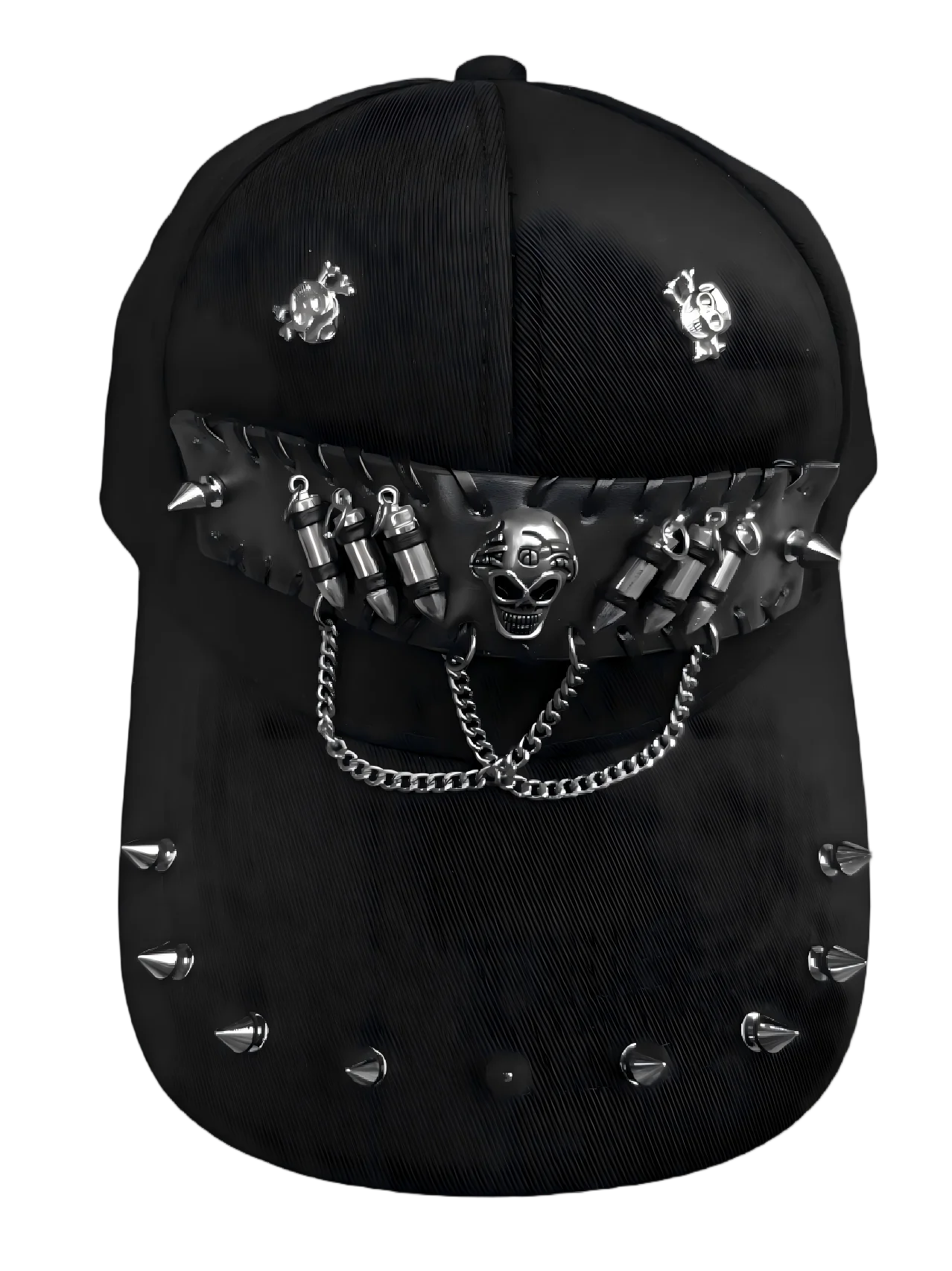 Punk Style Night Club Cap Unisex Fashion Streetwear Bucket Hat Adjustable Size for Men And Women