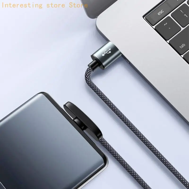 100W Fast Charging Cable With L Shaped Connectors For Gaming And Data Transfer Nylon Braided Aluminum Shell 55KC