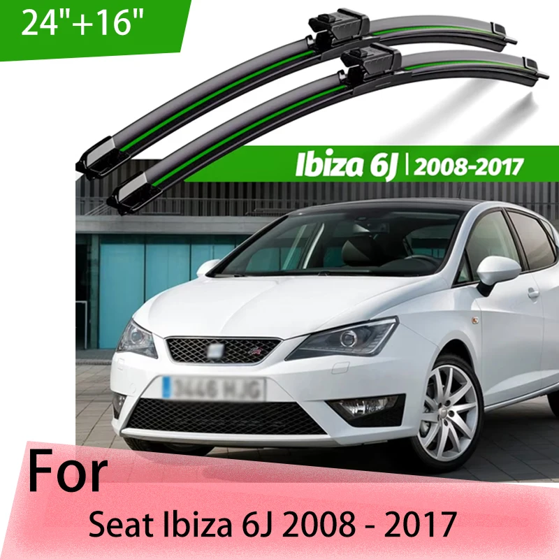 

Передние щетки стеклоочистителя для Seat Ibiza 6J 2008-2017, лобовое стекло, ветровое стекло, автомобильные щетки от дождя, аксессуары 24 "+ 16"