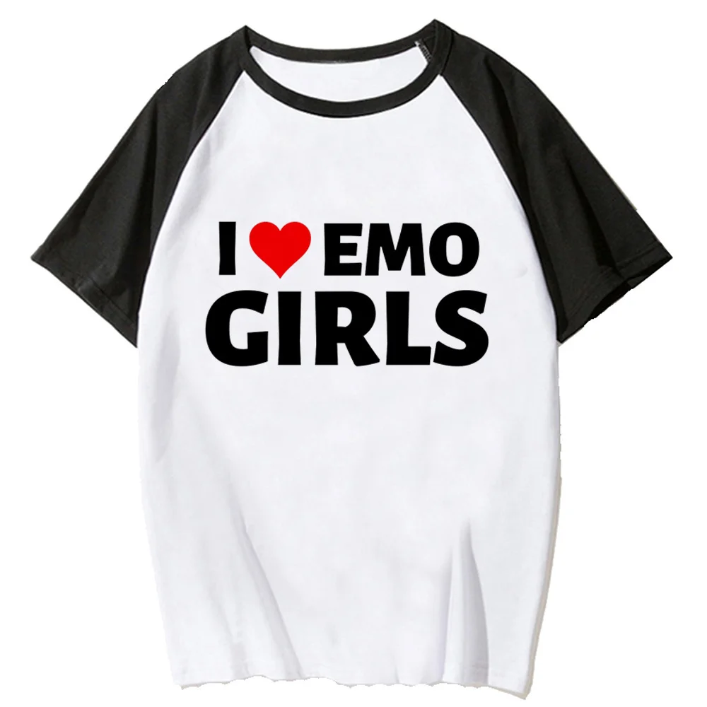 i Love Emo Girls tshirt women designer Japanese streetwear Tee girl harajuku graphic designer clothes