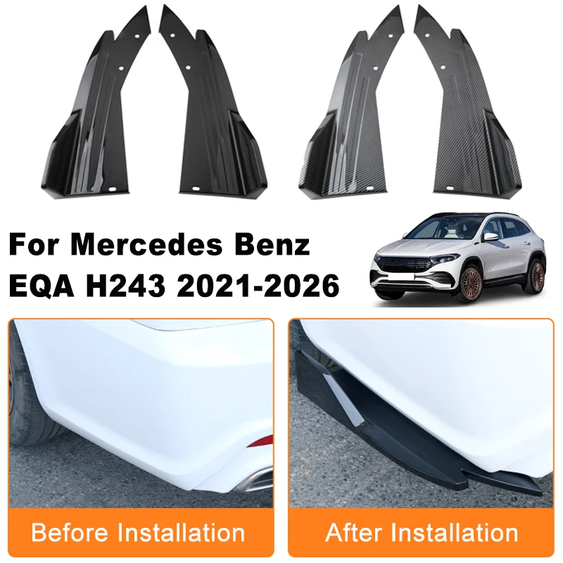 

Car Rear Bumper Spoiler Lip Diffuser Side Skirt Splitter Wrap Angle Anti-Crash For Mercedes Benz EQA H243 2021-2026 2022 2023
