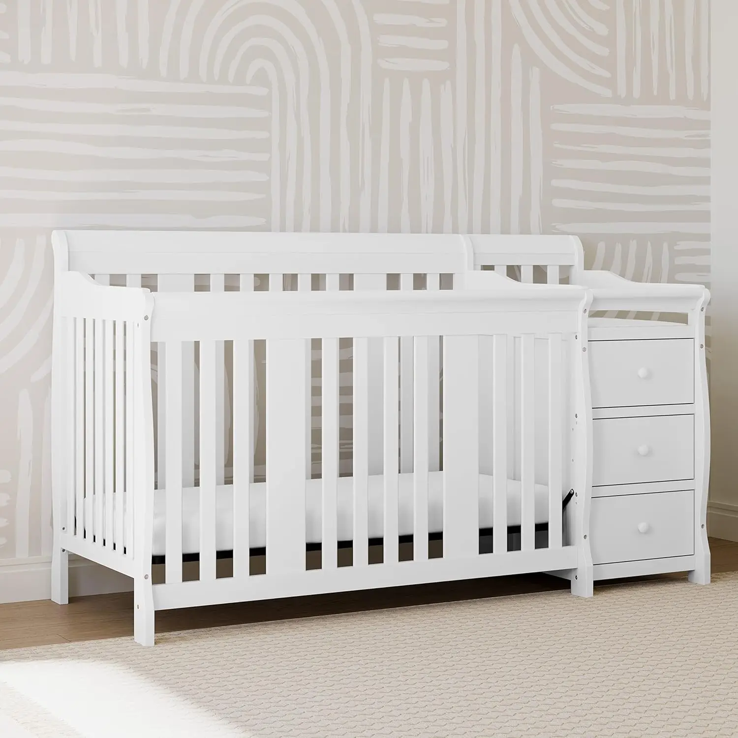 Changing-Table Combo with Drawer, Converts to Toddler Bed, Daybed Full-Size Storage Drawer