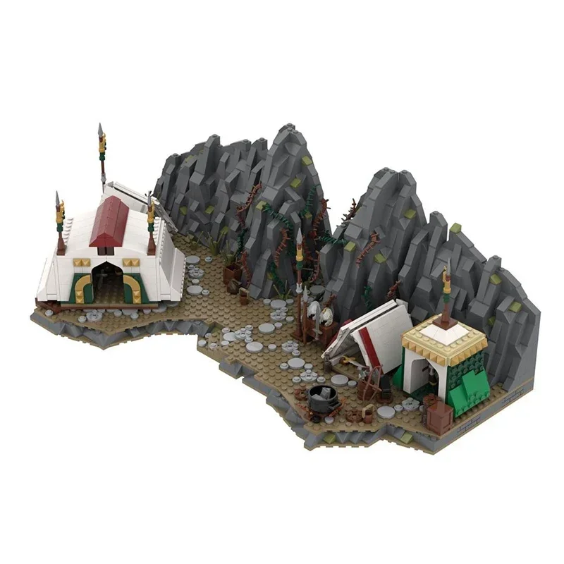 Magical Rings Moc Building Block Movie Scene Dunharrow Shelter Model Castle Bricks DIY Assembly Street View Toy  Gift