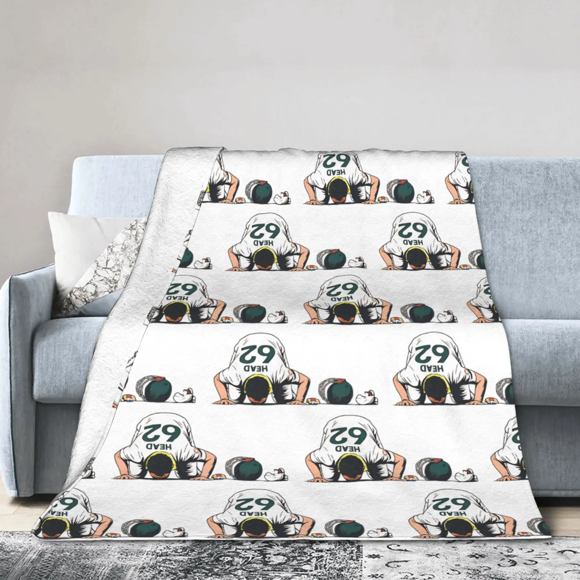 Koc z flaneli z motywem krykieta Australii, ciepły pled do samochodu, na sofę, łóżko, narzuta