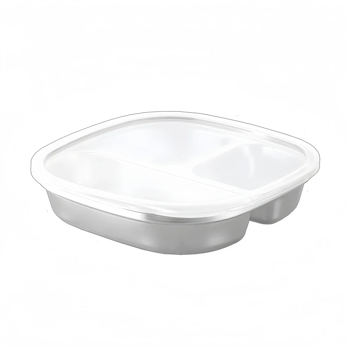 4 Section Stainless Steel Lunch Box Divided Plate Container Portable For School Office Travel And Meal Storage