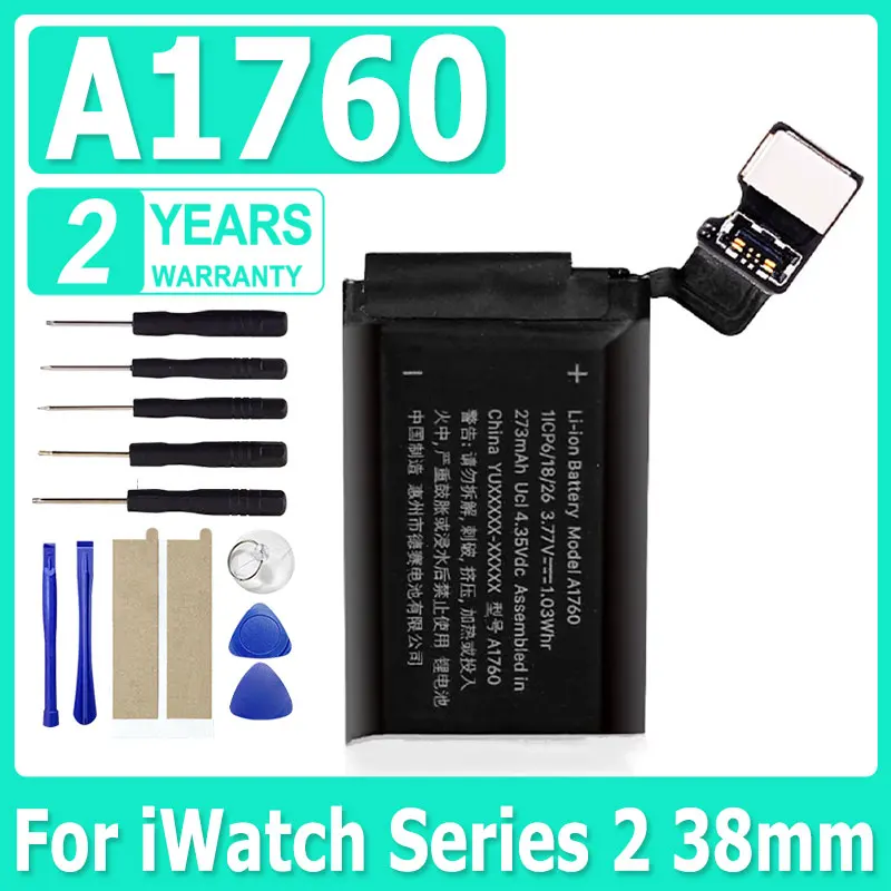 

Battery A1760 For Apple Watch Series 2 38mm A1760 A1757 273mAh Series2 38mm + Free Tools