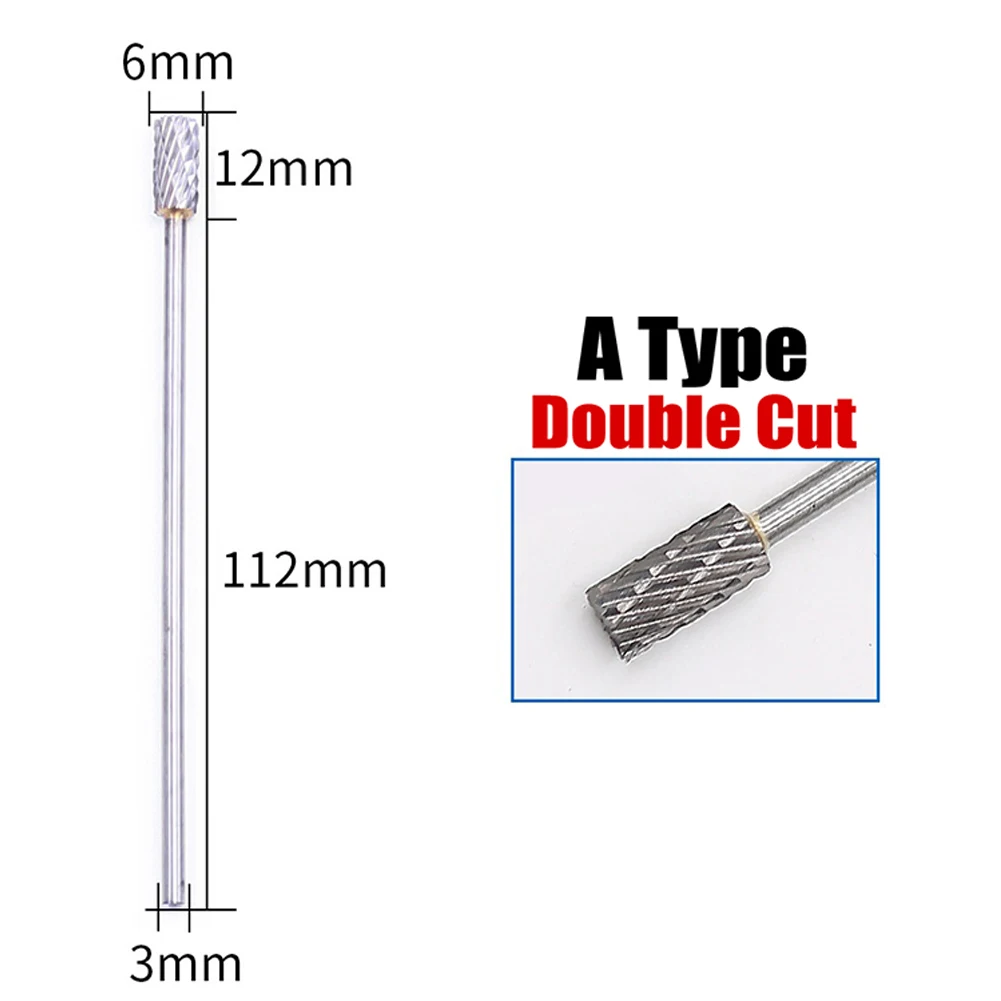 Tungsten Steel Rotary Burrs High Production Efficiency Rotary Files Tungsten Steel 3x6x100mm Carbide Engraving Metal Derusting