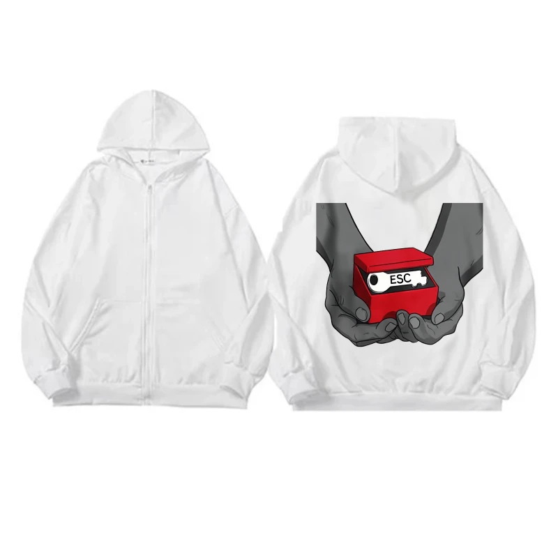 سترة رجالية بغطاء للرأس مطبوعة برسوم كارتونية سوداء لملابس الشارع غير الرسمية في الهواء الطلق #4