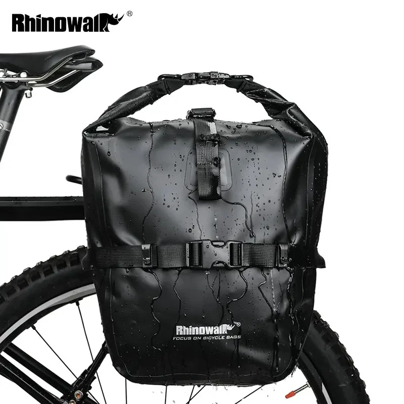 Rhinowalk 2 PCS Bicycle Panniers Bag MTB Road Bike Front Rear Rack Luggage Bag Waterproof Travel Cycling Rack Saddle Bag 20L