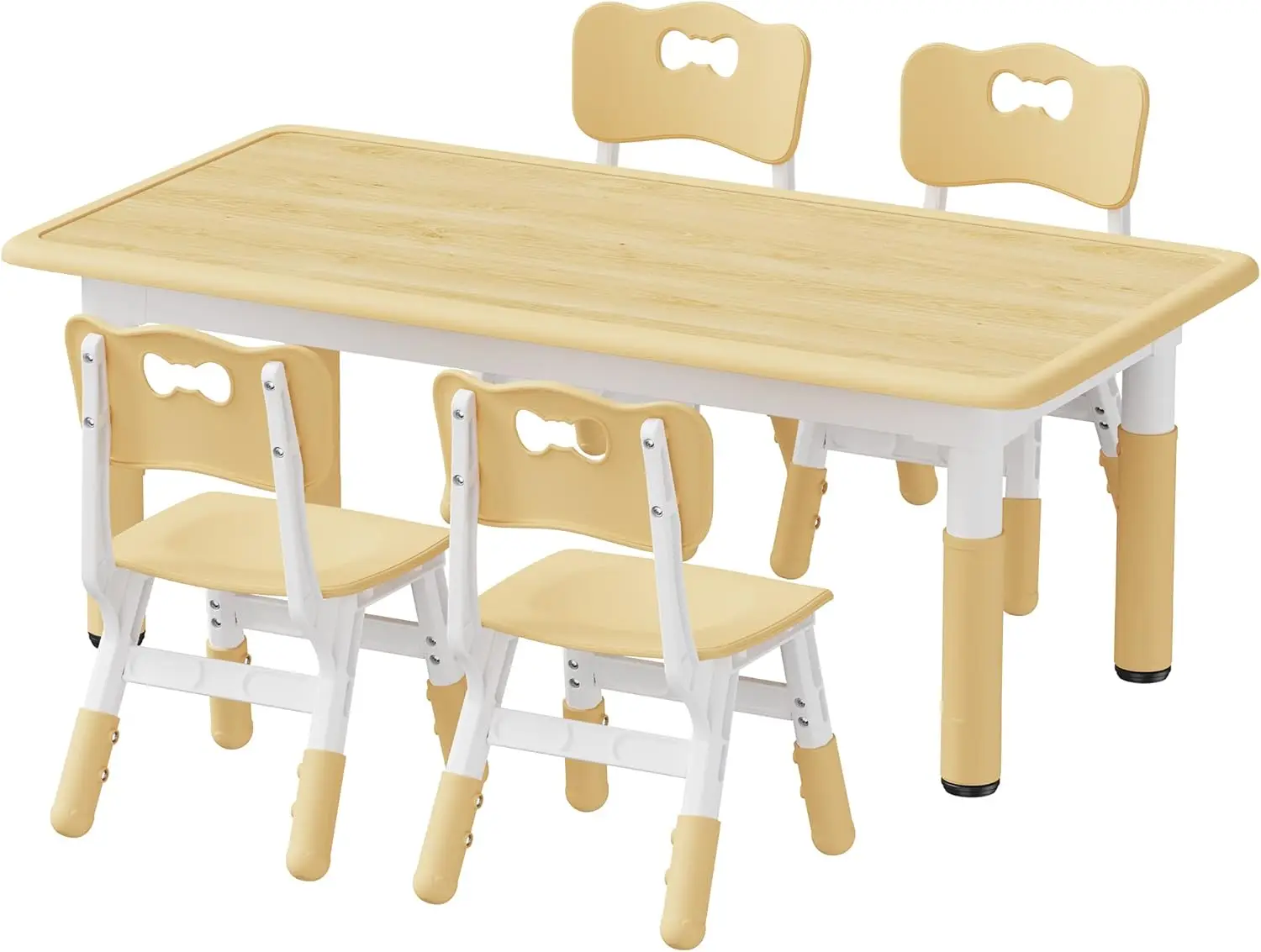

Graffiti Desktop, Non-Slip Legs,Kids Table and 4 Chairs Set, Height Adjustable Toddler Table and Chair Set, Max 300lbs