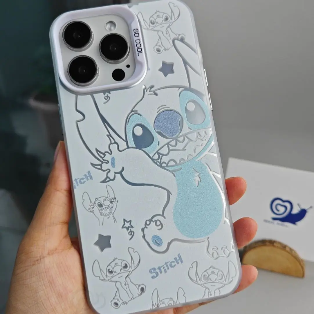 Y2K Disney Stitch Cartoon Phone Case for OPPO Reno 6 6Pro 7 7Pro 7Z 8T 1011F 12 Pro Plus 5G Matte Shockproof Back Cover