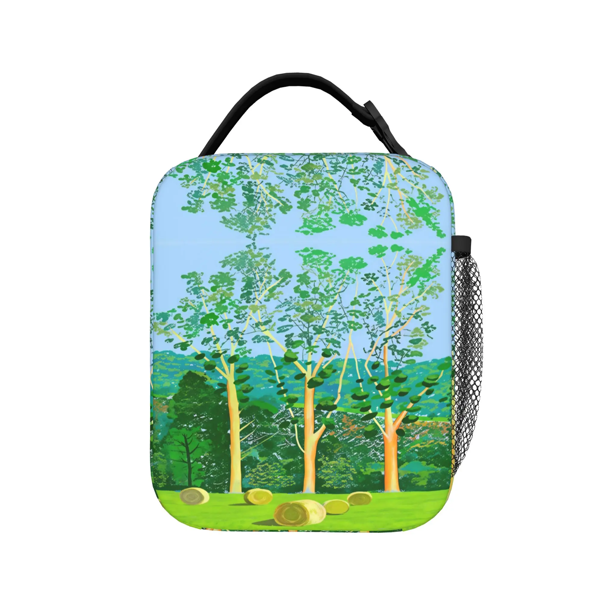 David Hockney Art   Three Trees Beautiful Poster Lunch Bag For Adult  Designer Lunch Box Casual Outdoor Picnic Cooler Bag
