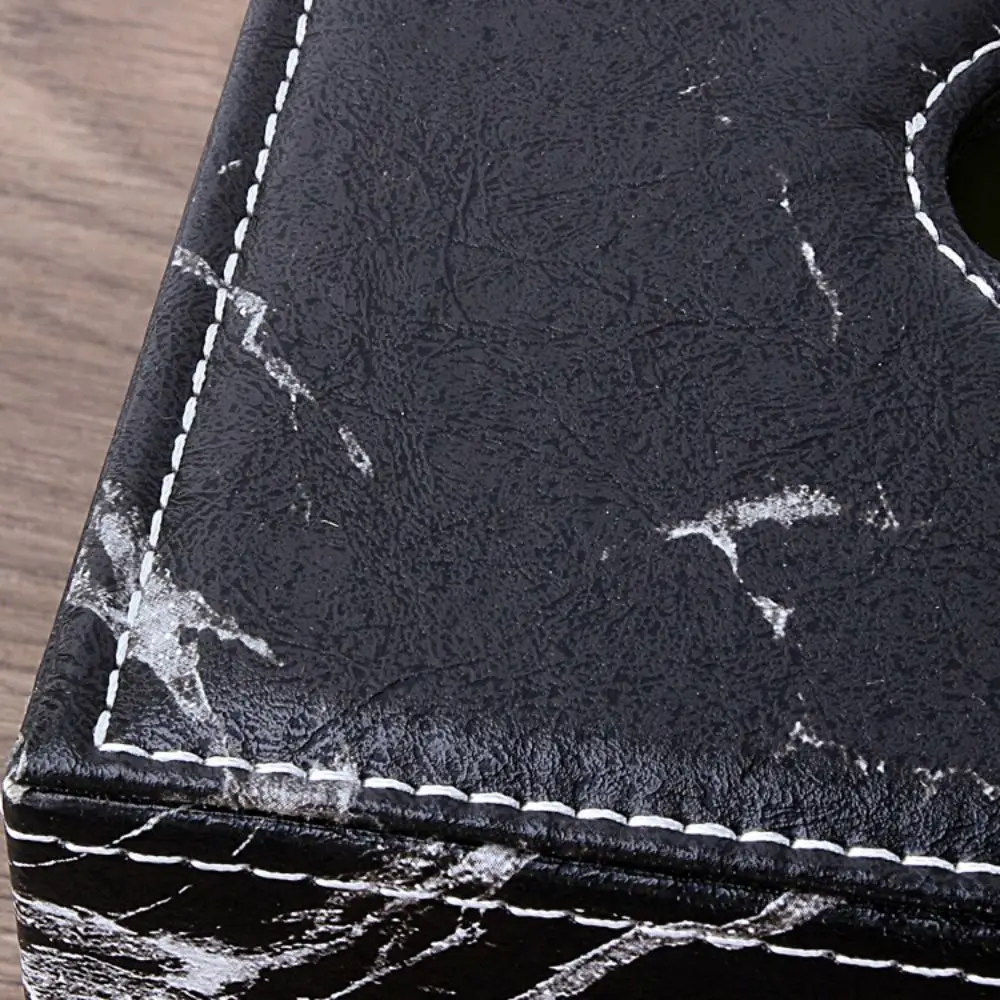 

Nordic Style Marbling Leather Tissue Box Large Capacity Space Saving Draw Paper Storage Box Minimalist Napkin Holder Kitchen