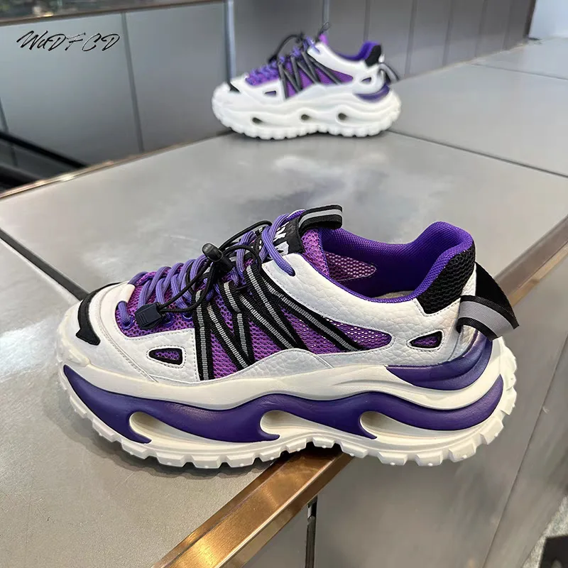 

Chunky Sneaker Men Original Designer Sport Shoes Fashion Casual Leather Fabric Breathable Height Increased Platform Tennis Shoes