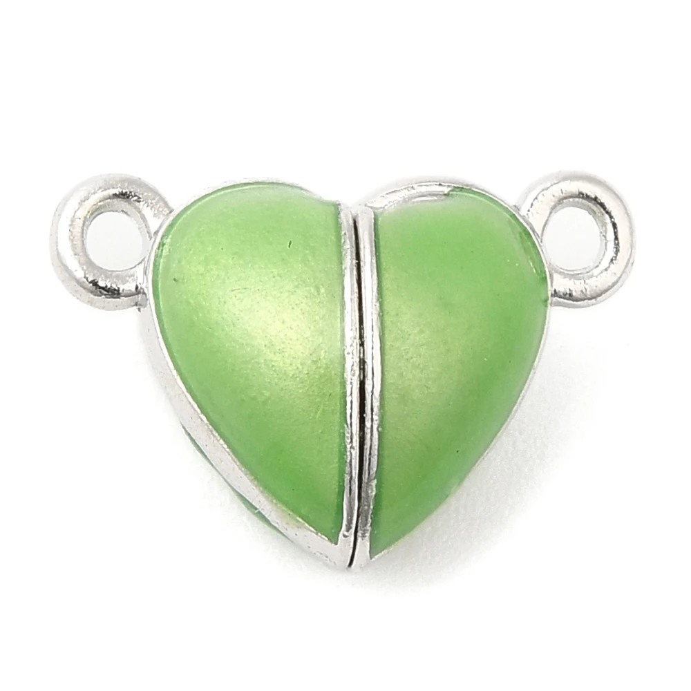 30Pcs Heart Alloy Enamel Magnetic Clasps for DIY Couple Jewelry Bracelets Pendants Necklaces Jewelry Making 10x15x7mm