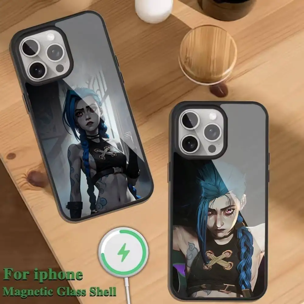 

League of Legends J-Jinx Game Phone Case For Magnetic Wireless Charge Cover For iphone 16 15 14 13 12 11 Pro Max Plus Coque