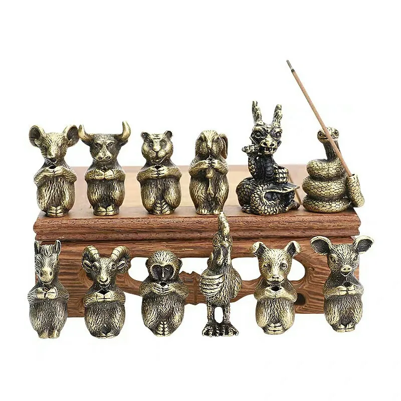 

Creative Zodiac Incense Holder Antique Alloy Copper Plated Incense Burner Incense Holder Sandalwood Agarwood Incense Burner