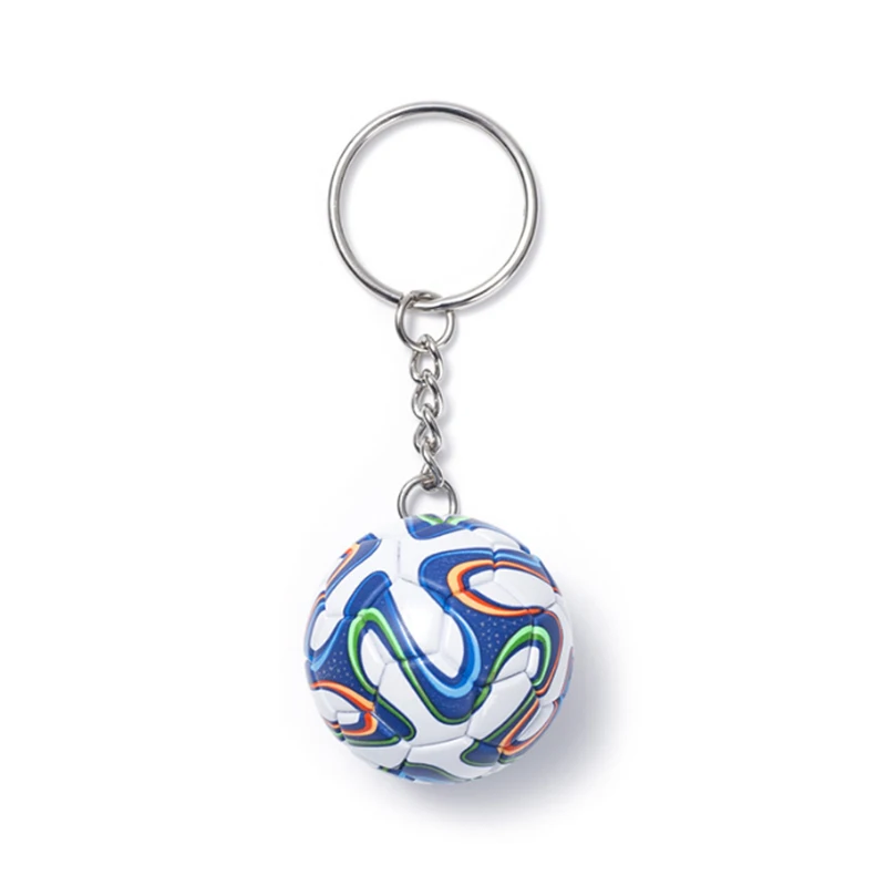 1 قطعة بو الجلود ثلاثية الأبعاد كرة القدم تذكارية مفتاح سلسلة الرجال النساء مشجعي كرة القدم حقيبة سلسلة مفاتيح قلادة حلقة رئيسية صديقها هدية الملحقات #6