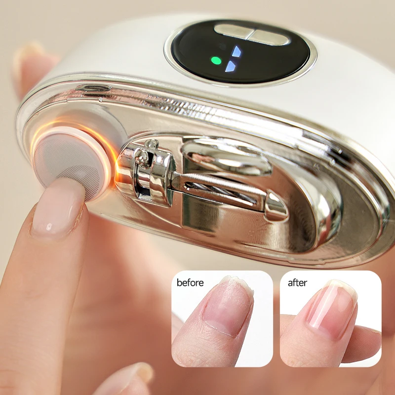 2 IN 1 Electric Nail Clipper Cutter with LED Light Automatic Nail Grinder Trimmer for Adult Mini Manicure Tools Nail Care Tool
