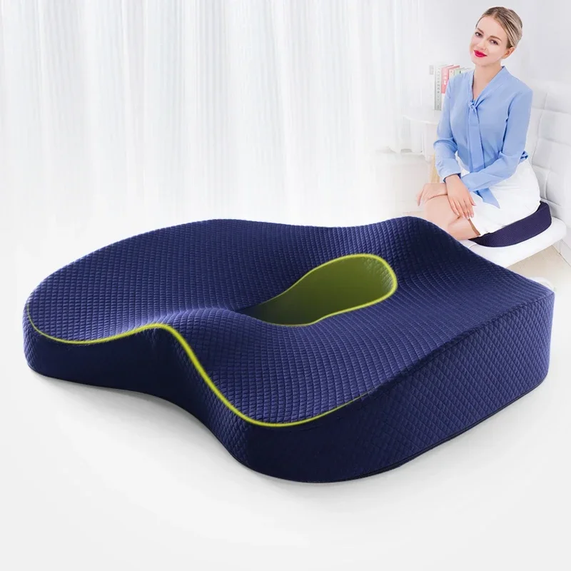 Memory foam office chair cushion Massage lumbar orthopedic pillow Car seat support lumbar back cushion tailbone butt pillow set